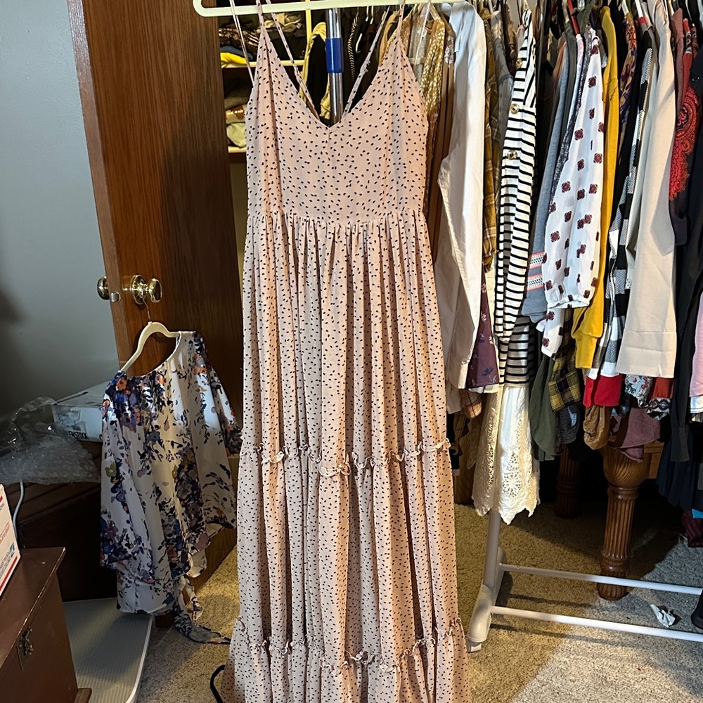 By Together Blush Polka Dot Maxi Dress